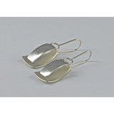 Three Dimensional Rectangular Fine Silver Earrings - Sterling Silver ear wire - 'ELLIPTICAL I.'