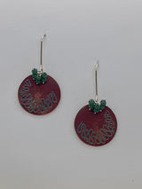 Unique, Colourful,  Contemporary, Handmade, Earrings Made by  Mono Printing Method.