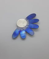 Unique, Contemporary Handmade Sterling Silver and Titanium Brooch, Titled “ Daisy”