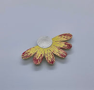 Unique, Contemporary, Handmade, Sterling Silver and Gold Colour Brooch, Titled “ Daisy”