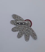 Recycled/Upcycled, Vinyl and Leather, Unique, Contemporary, Handmade, Brooch, Titled “ Daisy”