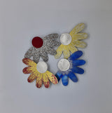 Unique, Contemporary Handmade Sterling Silver and Titanium Brooch, Titled “ Daisy”