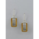 Three Dimensional Rectangular Fine Silver Earrings - Sterling Silver ear wire - 'ELLIPTICAL I.'