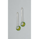 Fine Silver Earrings - Painted Details - Sterling Silver ear wire -'CP I.'