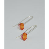 Fine Silver Earrings - Painted Details - Sterling Silver ear wire -'CP I.'