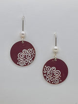 Unique, Colourful,  Contemporary, Handmade, Earrings Made by  Mono Printing Method.