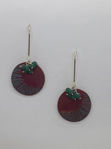Unique, Colourful,  Contemporary, Patinated/Oxidised Copper, Handmade, Earrings Titled"...Round and Round.."