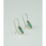 Silver Domed Earrings - Copper - Painted Gold Details - Sterling Silver ear wire - 'PATINA EMOD I.'