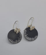 Unique, Colourful,  Contemporary, Patinated/Oxidised Copper, Handmade, Earrings Titled"...Round and Round.."