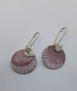 Unique, Colourful,  Contemporary, Patinated/Oxidised Copper, Handmade, Earrings Titled"...Round and Round.."
