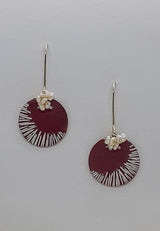Unique, Colourful,  Contemporary, Patinated/Oxidised Copper, Handmade, Earrings Titled"...Round and Round.."